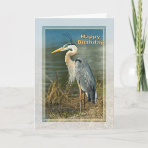 Cumpleaños, Gran Tarjeta de Ave Blue Heron