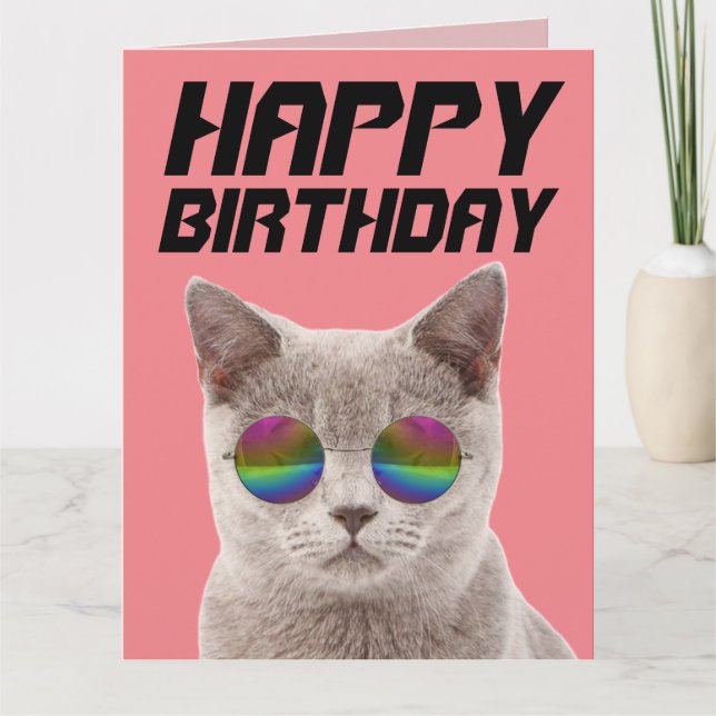 CUMPLEAÑOS GUAY CAT CON GRANDES TARJETAS DE SOL (Anverso)