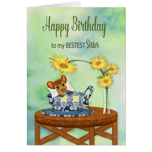 Cumpleaños - Hermana - Descanso del ratón en la Co (Frente)