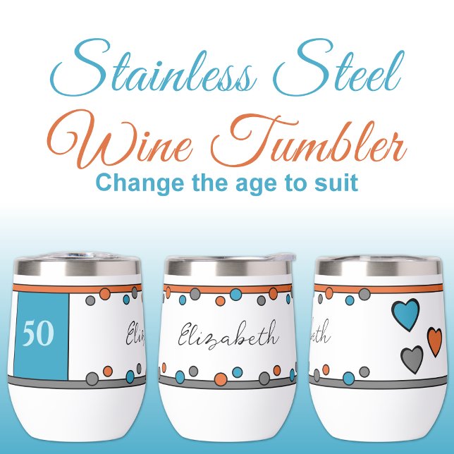 Cumpleaños hito 50.º nombre naranja azul (Subido por el creador)