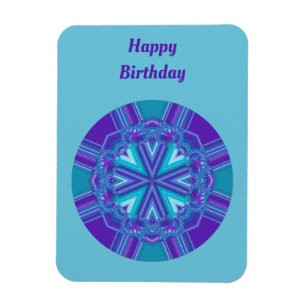 CUMPLEAÑOS IMÁN ~ Rueda Giratoria Azul Aqua Blanco