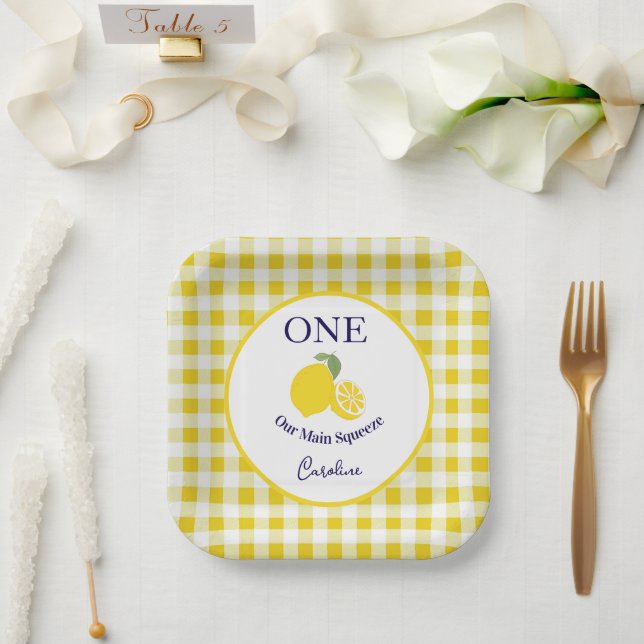 Cumpleaños infantil con plato de papel Main Squeez (Boda)