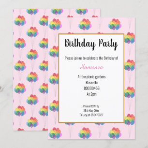 CUMPLEAÑOS INVITACIONES DE CUMPLEAÑOS DE RAINBOW B