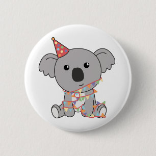 Cumpleaños Koala Para Los Niños Un Botón De Cumple