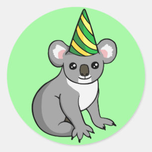 Cumpleaños lindo Koala en Pegatinas de dibujo de G