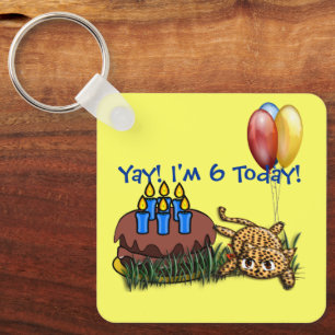 Cumpleaños llavero de leopardo ultra lindo de 6 añ