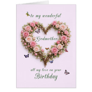 Cumpleaños Madrina Rosas Corazón