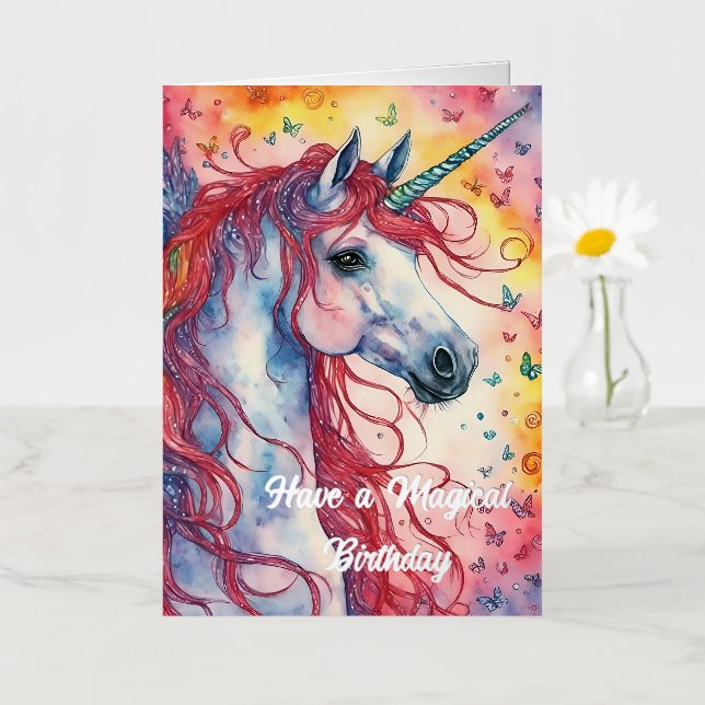 Cumpleaños Mágico Unicornio Pegasus (Flor pequeña)