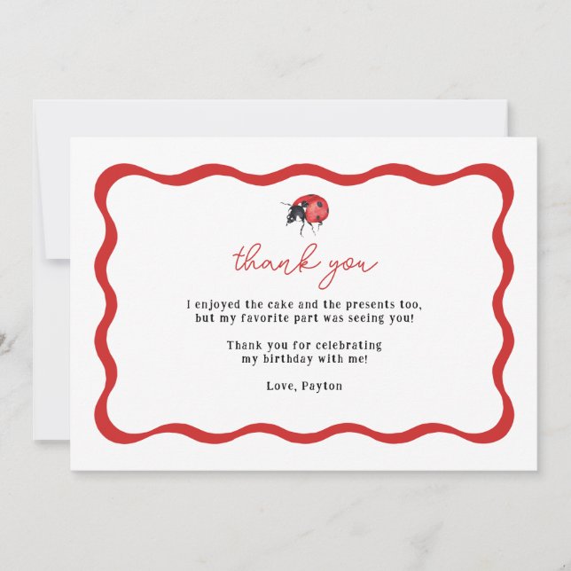 Cumpleaños Mariquita Agradecimiento (Anverso)