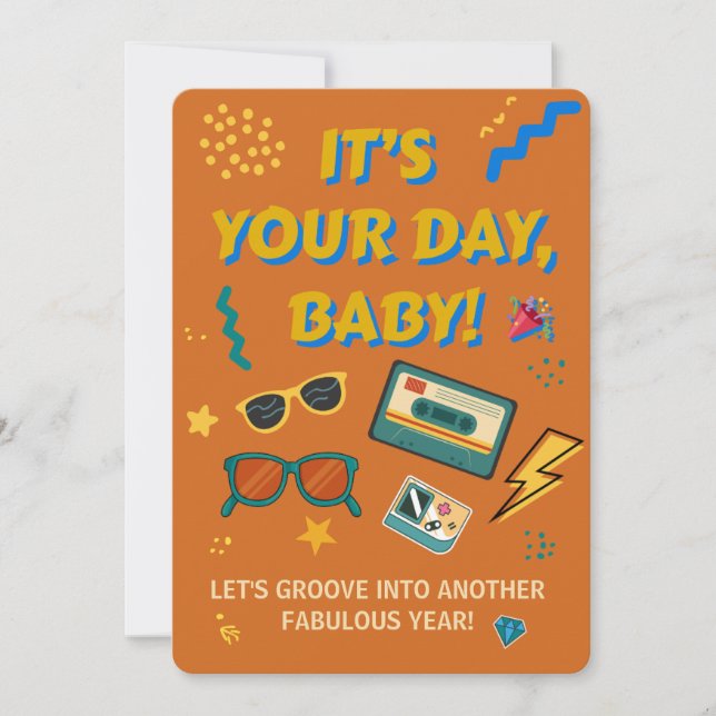 Cumpleaños Minimalista - Tarjeta de Fiesta Moderna (Anverso)