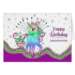 Cumpleaños, nieta, unicornios y arbustos