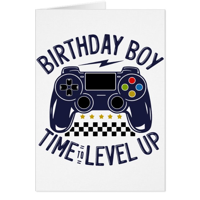 Cumpleaños Niño Tiempo de Subir de Nivel (Frente)