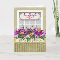 Cumpleaños, Novia, Flores en la tarjeta de caja de