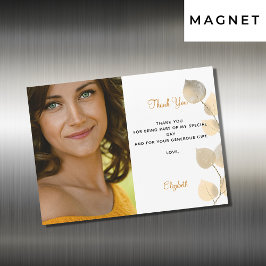 Cumpleaños oro eucalipto oro gracias imán