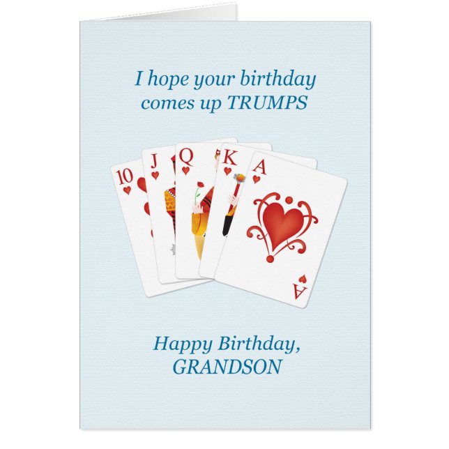 Cumpleaños para su nieto, casa llena de corazón (Frente)