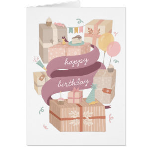 Cumpleaños. Pasteles y regalos fiestas