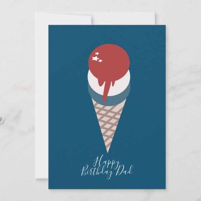 Cumpleaños Patriótico de Helado de Verano Julio (Anverso)