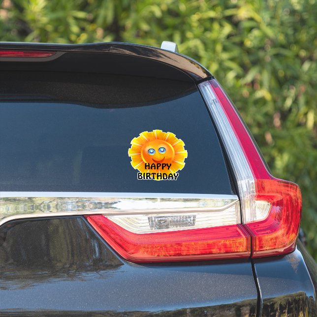 CUMPLEAÑOS: Pegatina de cumpleaños de sol (Lado del coche)