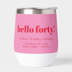 Cumpleaños personalizado de 40 años en rosa rojo m
