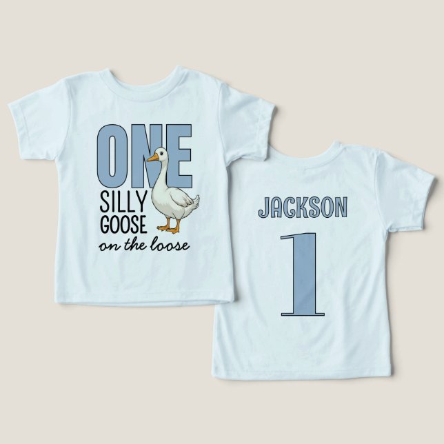 Cumpleaños personalizado de un ganso tonto azul (Diseño Anverso y Reverso)
