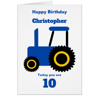 Cumpleaños personalizado del diseño del tractor az