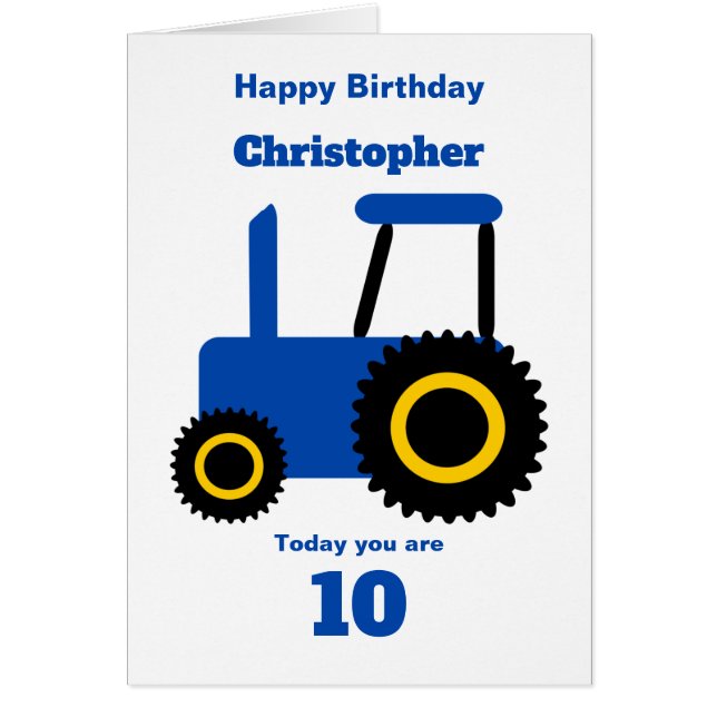 Cumpleaños personalizado del diseño del tractor az (Frente)