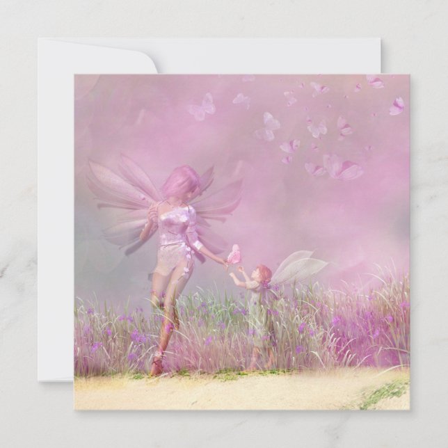 Cumpleaños personalizado: Fe rosa de las niñas mod (Anverso)