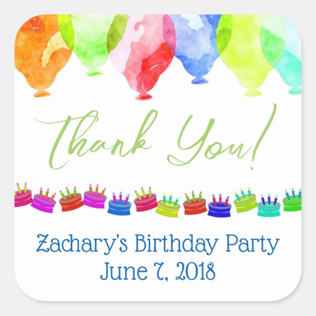 Cumpleaños personalizado gracias pegatinas (Anverso)
