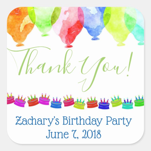 Cumpleaños personalizado gracias pegatinas (Anverso)