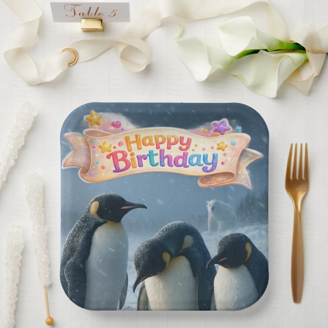 Cumpleaños pingüino emperador nueve platos de pape (Boda)