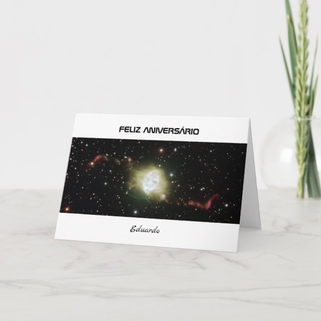 Cumpleaños portugués tu tarjeta de astronomía de t (Anverso)