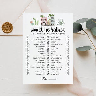 Cumpleaños Prefiere una tarjeta de juego editable