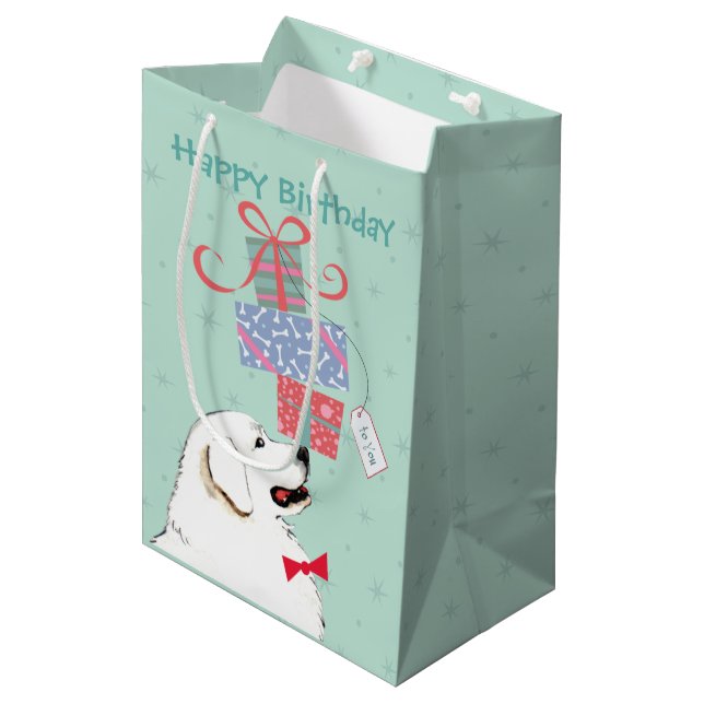 Cumpleaños Presenta Bolsa de Regalo Mediana en Los (Angulo Anverso)