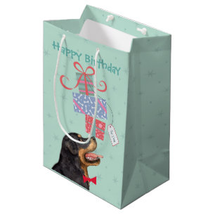 Cumpleaños Presenta Bolsa de Regalo Mediana Rottwe