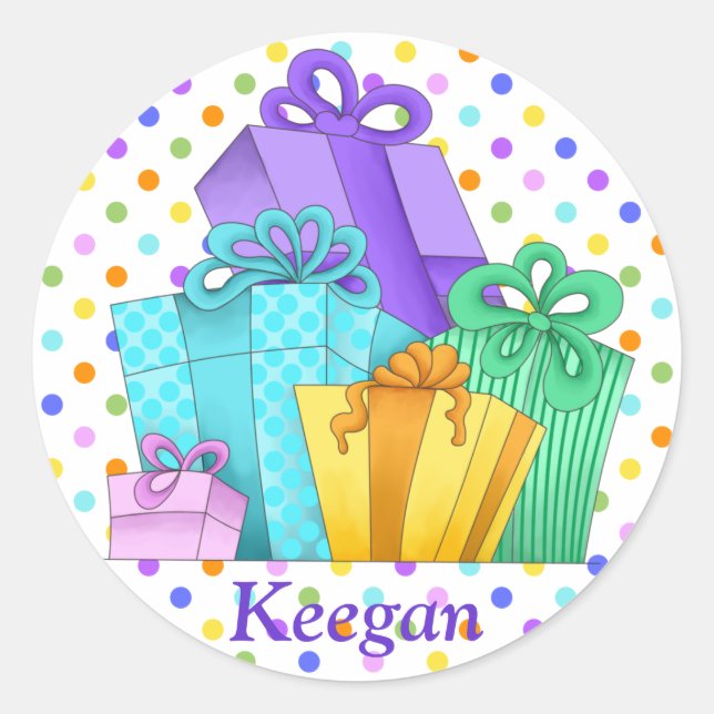 Cumpleaños presenta Pegatinas (Anverso)