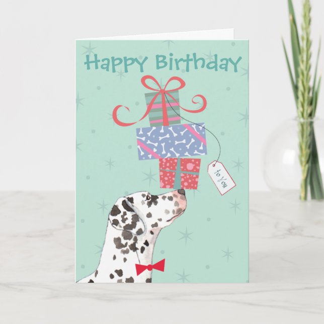 Cumpleaños presenta tarjeta dalmatiana (Anverso)