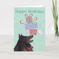 Cumpleaños presenta tarjeta de perro pastor belga
