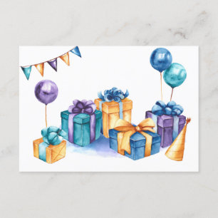 Cumpleaños presenta tarjeta de saludo horizontal