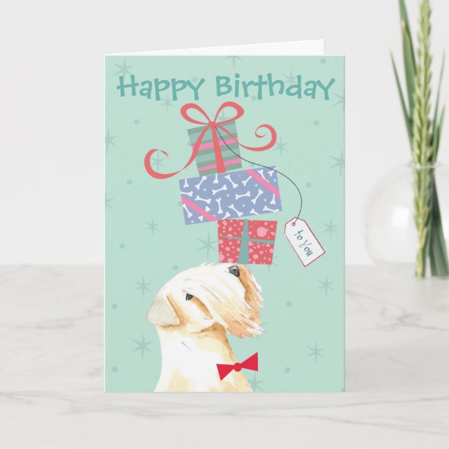 Cumpleaños Presenta Tarjeta Terrier de Wheaten (Anverso)