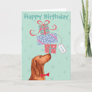 Cumpleaños presenta tarjeta Vizsla