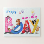 Cumpleaños Puzzle Gifts Baby Bear Fiesta Nombre pe<br><div class="desc">Personalizado Feliz cumpleaños rompecabezas regalo con bebés osos Fiesta Celebración Diversión Dibujar oso lindo - Elegir / Añadir su nombre único - Texto / Año / Color - Hacer su regalo especial - Redimensionar y mover o eliminar y agregar elementos / imagen con herramienta de personalización ! - Dibujo y...</div>