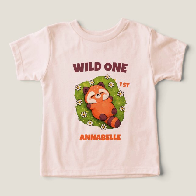 Cumpleaños salvaje panda rojo para niños (Diseño delantero )