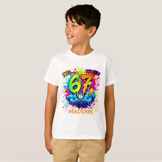 Cumpleaños Seis Siete Camiseta Fiesta Artesanías,  (Anverso completo)