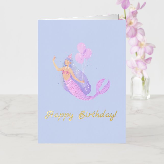 Cumpleaños Simple Sirena Azul (Orquídea)