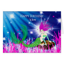 Cumpleaños, sobrina, sirena en aguas profundas