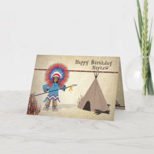 Cumpleaños - Sobrino - Tarjeta de diversión indíge