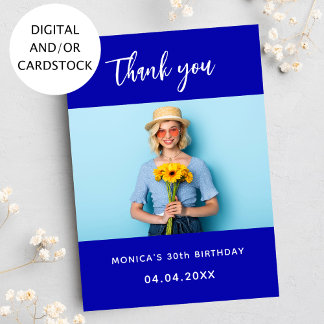 Cumpleaños tarjeta de agradecimiento de la foto az