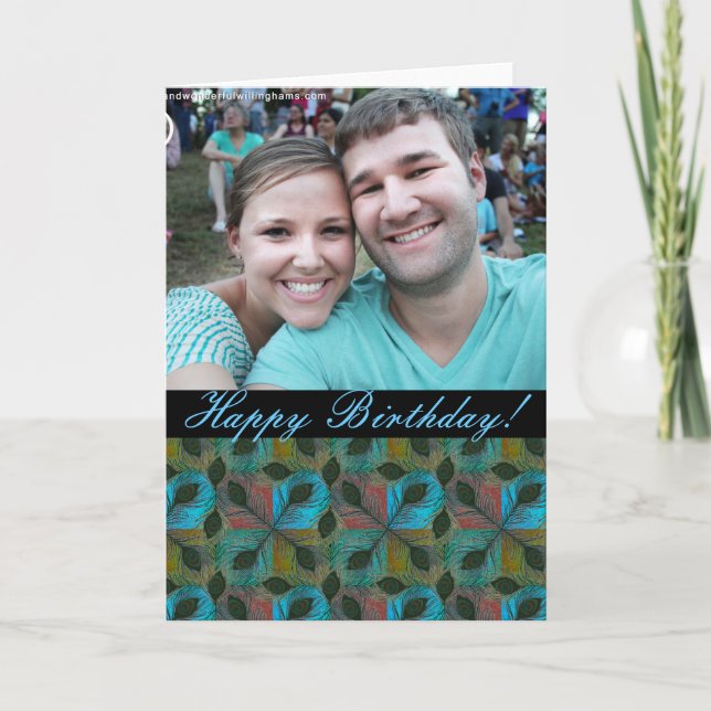 Cumpleaños! - tarjeta de felicitación con foto de  (Anverso)