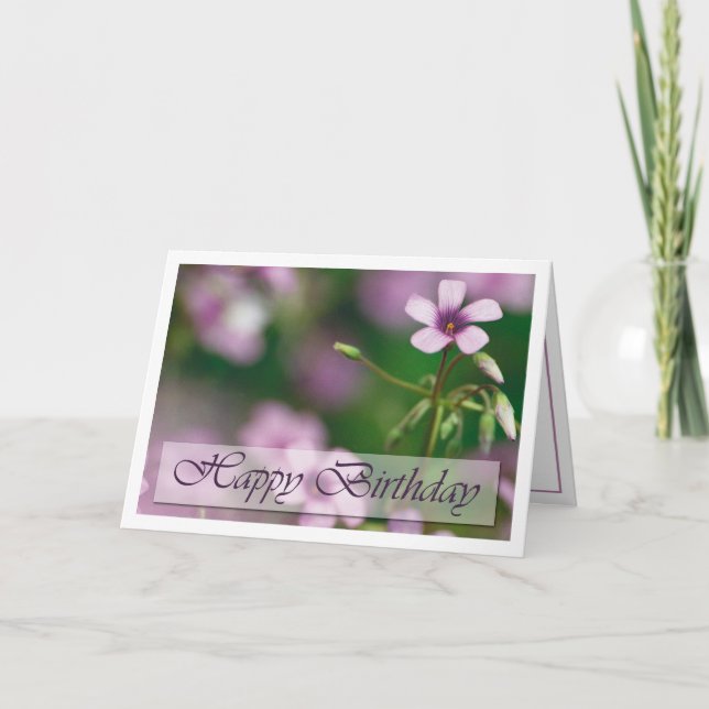Cumpleaños - tarjeta de felicitación rosada del (Anverso)