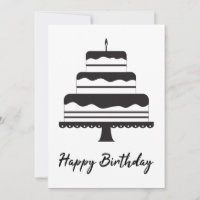 Cumpleaños | Tarjeta de hormigón Black White Three
